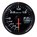 Defi White Racer Turbo - Boost Gauge Metric 52mm 2 Bar - Front side of the gauge 