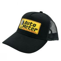 Autometer Hat, Snap Fit Adjustable, Black, Embroidered, 'Trucker'