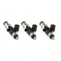 Injector Dynamics ID1050x, 48mm length, 14 mm (grey) adaptor top, 14mm lower o-ring, 3 qty