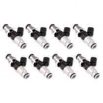 Injector Dynamics ID2000, for 2011+ Ford Mustang GT 5.0L Coyote applications. 14 mm (grey) adapter top AND (blue) BOTTOM adapter. Set of 8. 2000.60.14.14B.8