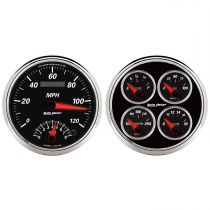 Autometer Gauge Kit, 2 Pc., Quad & Tach/Speedo, 5", Designer Black Ii
