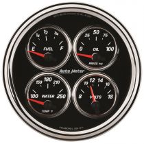 Autometer Gauge, Quad, 5", 240-33Ω, Elec, Designer Black Ii