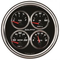 Autometer Gauge, Quad, 5", 0-90Ω, Elec, Designer Black Ii