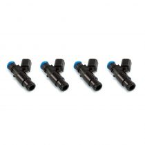 Injector Dynamics ID1300x, USCAR Connector, 48mm length, 14mm (black) BOTTOM adaptor. Set of 4.
