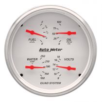 Autometer Gauge, Quad, 5", 240-33Ω, Elec, Arctic White