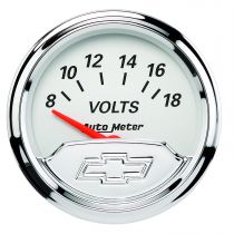 Autometer Gauge, Voltmeter, 2 1/16", 18V, Elec, Chevrolet Heritage Bowtie