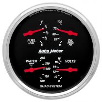 Autometer Gauge, Quad, 5", 240-33Ω, Elec, Designer Black