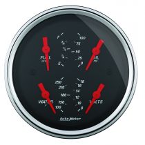 Autometer Gauge, Quad, 3 3/8", 0-90Ω, Elec, Designer Black