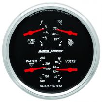 Autometer Gauge, Quad, 5", 0-90Ω, Elec, Designer Black