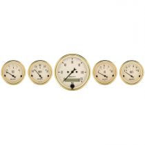 Autometer Gauge Kit, 5 Pc., 3 1/8" & 2 1/16", Elec. Speedometer, Golden Oldies