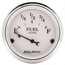 Autometer Gauge, Fuel Level, 2 1/16", 0 To 90Ω, Elec, Old Tyme White