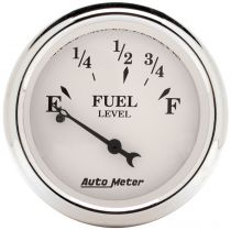 Autometer Gauge, Fuel Level, 2 1/16", 0 To 30Ω, Elec, Old Tyme White