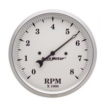 Autometer Gauge, Tachometer, 5", 8K Rpm, In-Dash, Old Tyme White