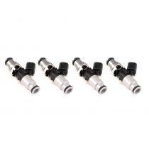 Injector Dynamics ID1700x, 60mm length, 14 mm (grey) adaptor top AND (silver) BOTTOM adaptor. Set of 4. 