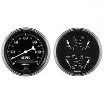 Autometer Gauge Kit, 2 Pc., Quad & Speedometer, 5", Old Tyme Black