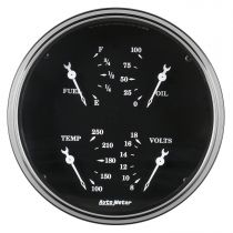 Autometer Gauge, Quad, 5", 0-90Ω, Elec, Old Tyme Black