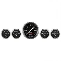 Autometer Gauge Kit, 5 Pc., 3 3/8" & 2 1/16", Gps Speedometer, Old Tyme Black
