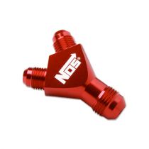 NOS 8-6AN Red Specialty Y Fitting Block