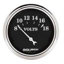 Autometer Gauge, Voltmeter, 2 1/16", 18V, Elec, Old Tyme Black