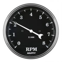 Autometer Gauge, Tachometer, 5", 8K Rpm, In-Dash, Old Tyme Black