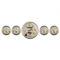 Autometer Gauge Kit, 5 Pc., 3 1/8" & 2 1/16", Mech. Speedometer, Antique Beige