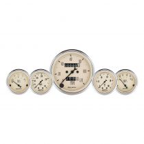 Autometer Gauge Kit, 5 Pc., 3 1/8" & 2 1/16", Mech. Speedo., Wtmp & Oilp, Antq Beige