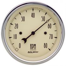 Autometer Gauge, Tachometer, 3 3/8", 8K Rpm, In-Dash, Antique Beige