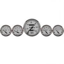 Autometer Gauge Kit, 5 Pc., 3 1/8" & 2 1/16", Mech. Speedometer, American Platinum