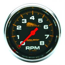 Autometer Gauge, Tach, 2 5/8", 8K Rpm, 2&4 Cylinder, Black, Pro-Cycle