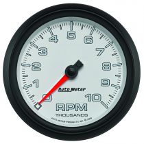 Autometer Gauge, Tachometer, 3 3/8", 10K Rpm, White, Pro-Cycle