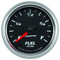 Autometer Gauge, Fuel Level, 2 1/16", 0-280 Programmable, Black, Pro-Cycle