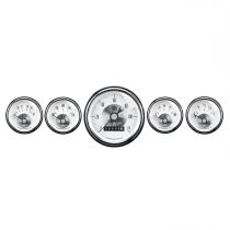 Autometer Gauge Kit, 5 Pc., 3 3/8" & 2 1/16", Elec. Speedo W/ Wheel Odo, Prestige Pearl