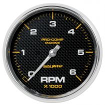 Autometer Gauge, Tachometer, 5", 6K Rpm, Marine Carbon Fiber