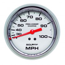 Autometer Gauge, Speedometer, 3 3/8", 100Mph, Mechanical, Marine Chrome