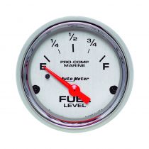 Autometer Gauge, Fuel Level, 2 1/16", 240 To 33Ω, Elec, Marine Chrome 