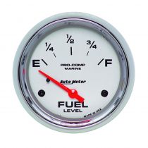 Autometer Gauge, Fuel Level, 2 5/8", 240 To 33Ω, Elec, Marine Chrome 