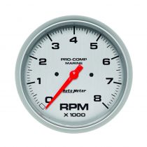 Autometer Gauge, Tachometer, 5", 8K Rpm, Marine Silver