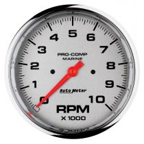Autometer Gauge, Tachometer, 5", 10K Rpm, Marine Chrome