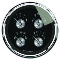 Autometer Gauge, Quad, 5", 0 To 90Ω, Elec, Prestige Blk. Diamond
