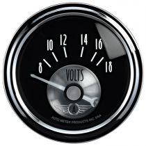 Autometer Gauge, Voltmeter, 2 1/16", 18V, Elec, Prestige Blk. Diamond