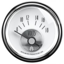 Autometer Gauge, Voltmeter, 2 1/16", 18V, Elec, Prestige Pearl