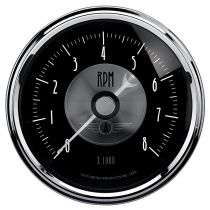 Autometer Gauge, Tachometer, 3 3/8", 8K Rpm, In-Dash, Prestige Blk. Diamond