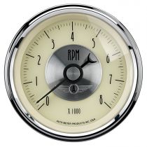 Autometer Gauge, Tachometer, 3 3/8", 8K Rpm, In-Dash, Prestige Antq. Ivory
