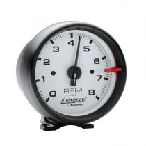 Autometer Gauge, Tach, 3 3/4", 8K Rpm, Pedestal, Wht Dial Blk Case, Autogage