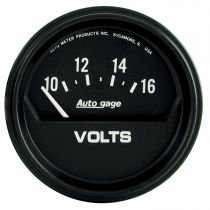Autometer Gauge, Voltmeter, 2 5/8", 16V, Elec, Black, Autogage