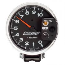 Autometer Gauge, Tachometer, 5", 10K Rpm, Pedestal W/ Int. Shift Light, Black, Auto Gage