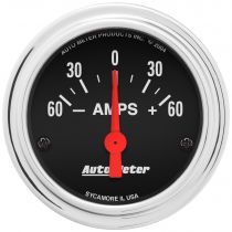 Autometer Gauge, Ammeter, 2 1/16", 60A, Electric, Traditional Chrome