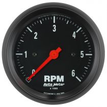 Autometer Gauge, Tachometer, 3 3/8", 6K Rpm, In-Dash, Z-Series