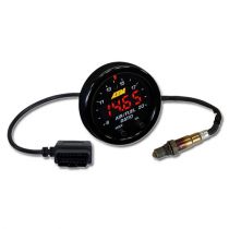 AEM X-Series OBDII Wideband UEGO AFR Sensor Controller Gauge - Front side of gauge 