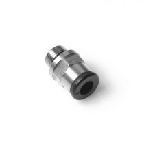 Front side of 1/8 BSPP Pneufit Quick Connect to 6 mm tubing